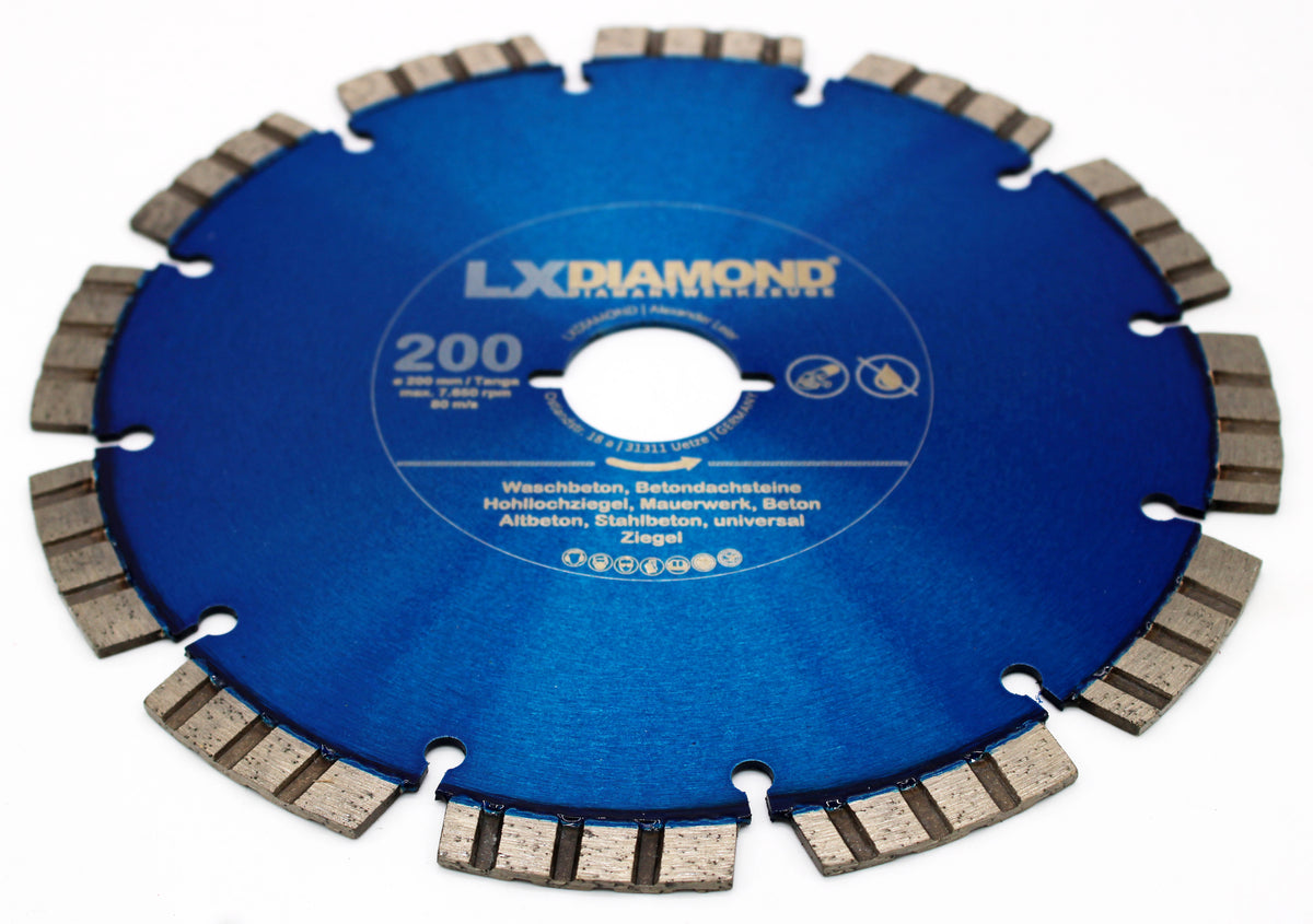 LXDIAMOND Diamant-Trennscheibe 125mm - 250mm Stahl-Beton Ziegel Pflaster- Steine