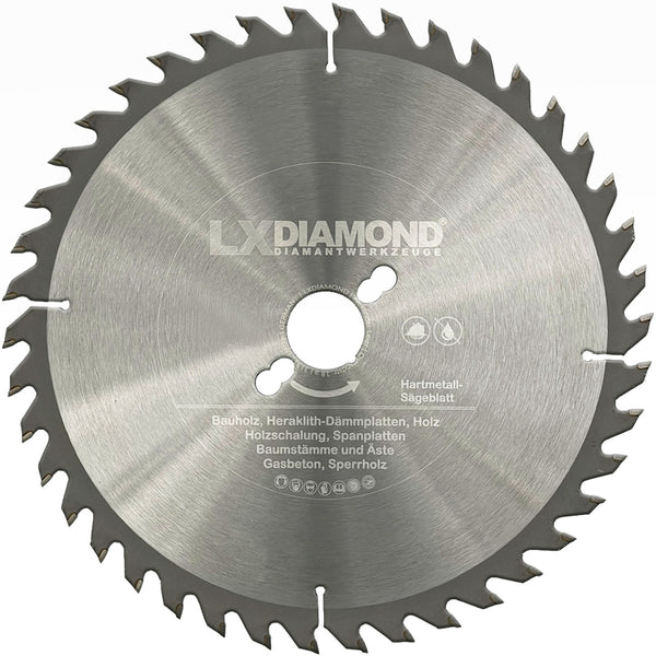 LXDIAMOND Hartmetall-Sägeblatt 160 - 600mm Holz Premium Kreissägeblatt für Wippsäge Kappsäge Handsäge