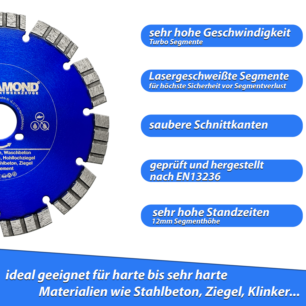 LXDIAMOND Diamant-Trennscheibe 150mm - Diamantscheibe für Beton Mauerwerk Universal - Trennscheibe passend für Bepo FFS 150 151 Montagefräse Fensterfugenschneider 150 mm - in Profi Qualität LXDIAMOND Diamant-Trennscheibe 150mm - Diamantscheibe für Beton Mauerwerk Universal - Trennscheibe passend für Bepo FFS 150 151 Montagefräse Fensterfugenschneider 150 mm - in Profi Qualität