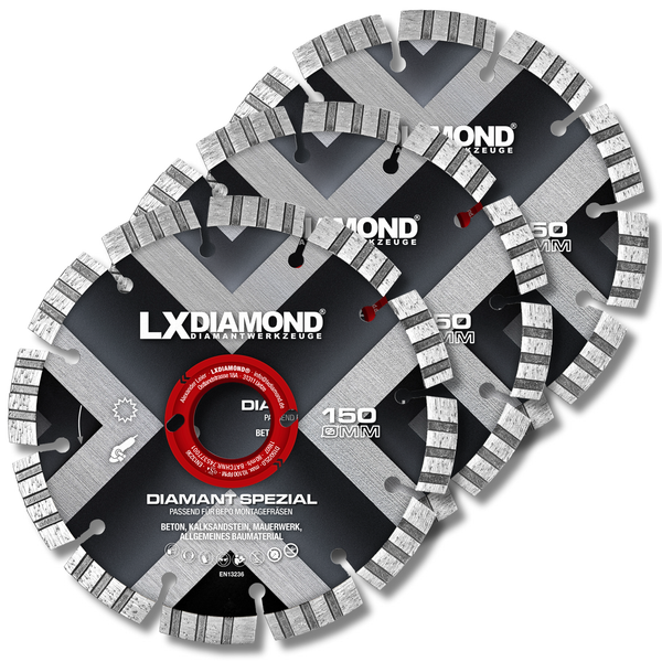 LXDIAMOND Diamant-Trennscheibe 150mm Diamantscheibe passend für Bepo FFS 150 151 Fensterfugenschneider Montagefräse Fensterfräse