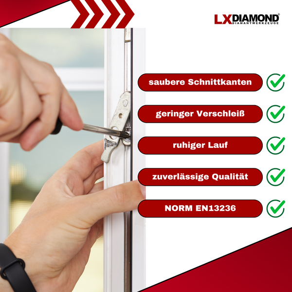 LXDIAMOND Diamant-Trennscheibe 150mm Profi Diamantscheibe passend für Bepo FFS 150 151 Montagefräse Fensterfräse