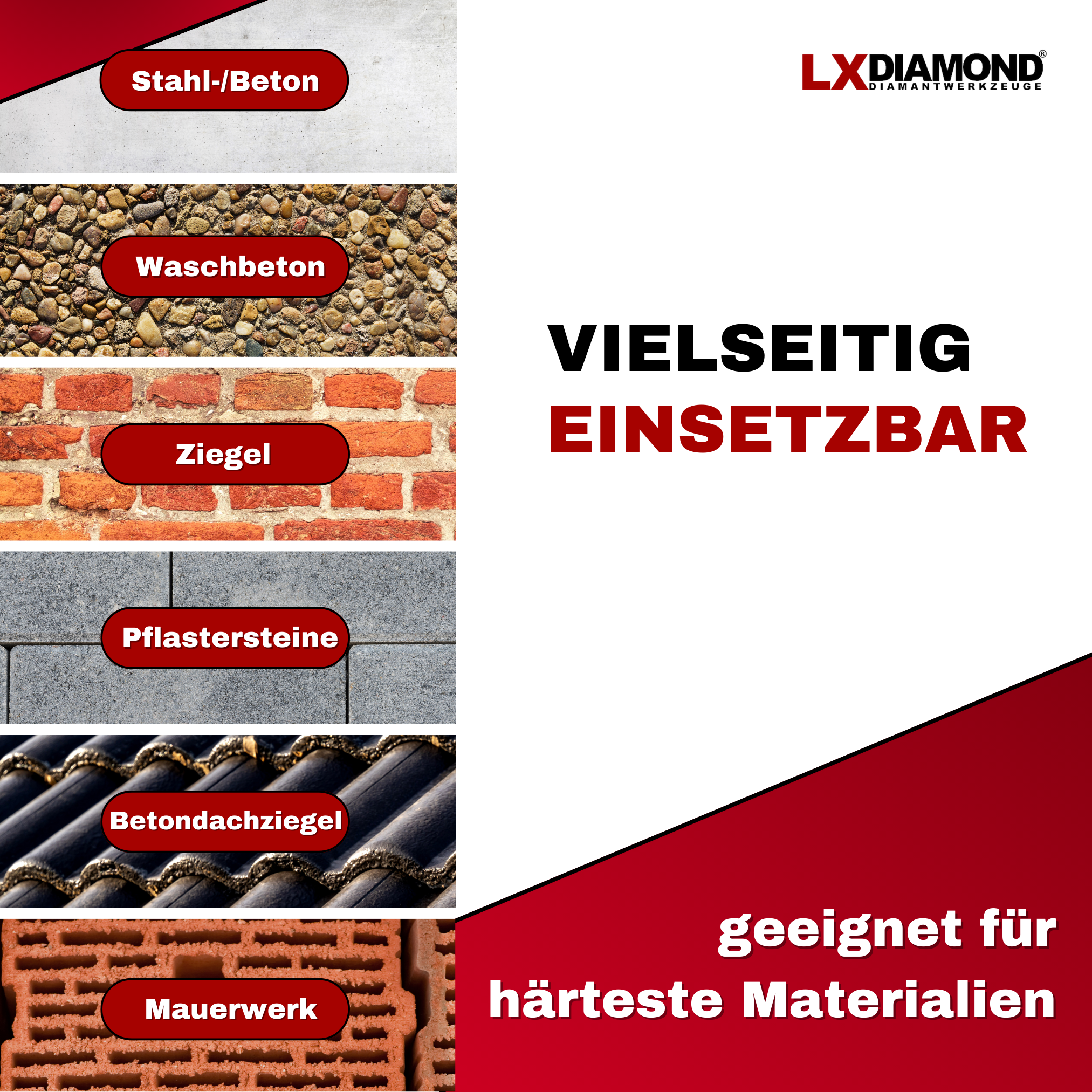 Diamant-Trennscheibe 125mm LXDIAMOND 2x Diamant-Trennscheibe 125 Mm X 22,23 Mm – Profi-Qualität, Für Beton, Stein, Mauerwerk, Ziegel, Nass- & Trockenschnitt