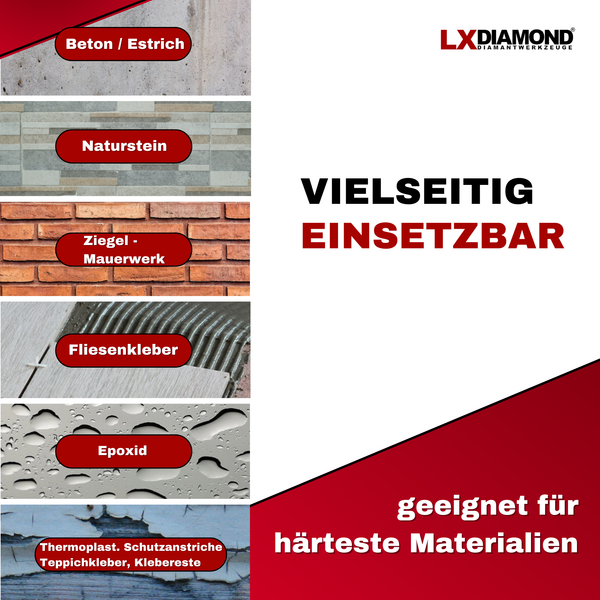 LXDIAMOND Diamant-Schleiftopf 125mm für Beton, Estrich, Fliesenkleber - Topfschleifer in 125 mm