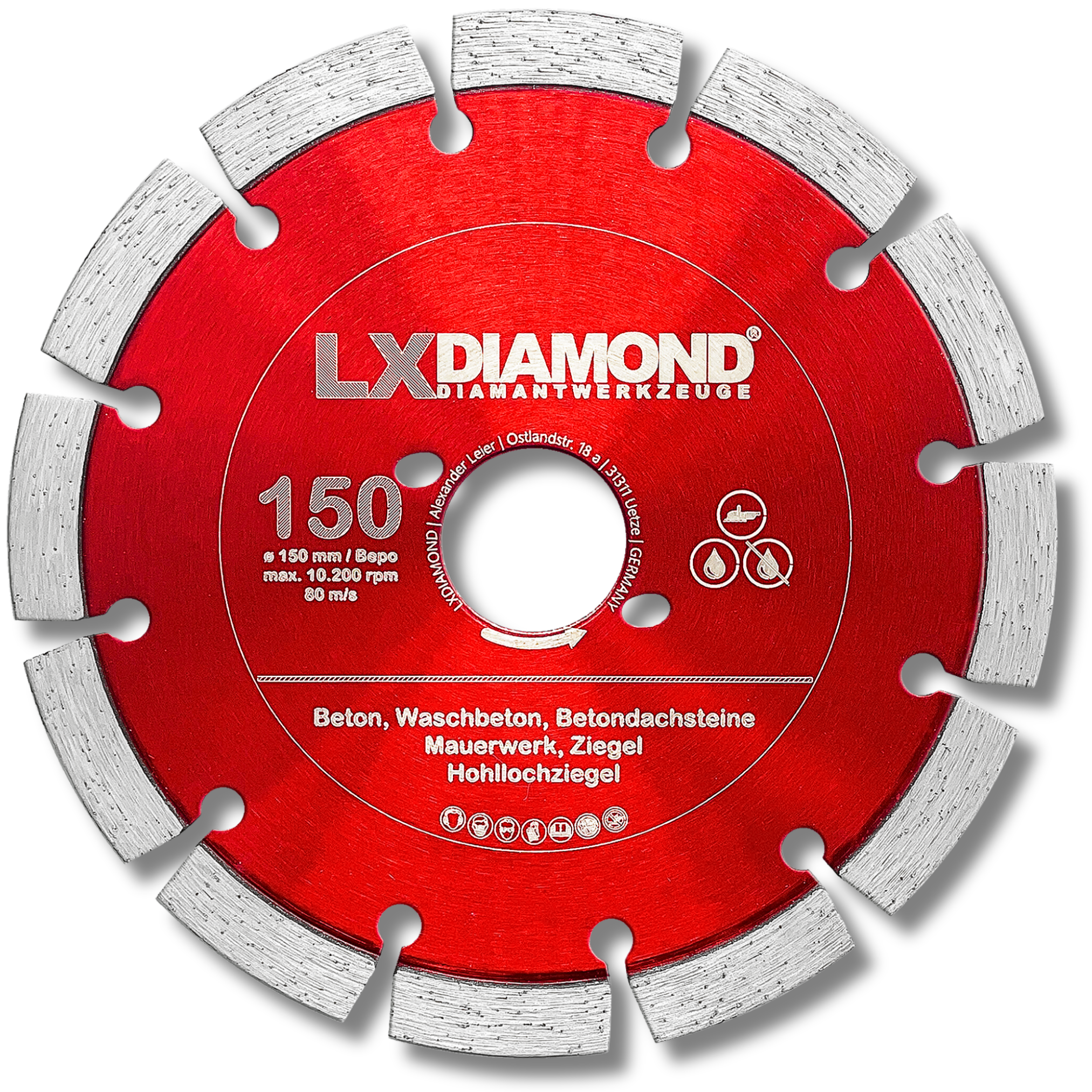 LXDIAMOND Diamant-Trennscheibe 150mm Profi Diamantscheibe passend für Bepo FFS 150 151 Montagefräse Fensterfräse