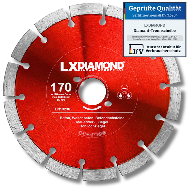 LXDIAMOND Diamant-Trennscheibe 170mm Profi Diamantscheibe passend für Bepo FFS 171SE Fensterfugenschneider Montagefräse Fensterfräse