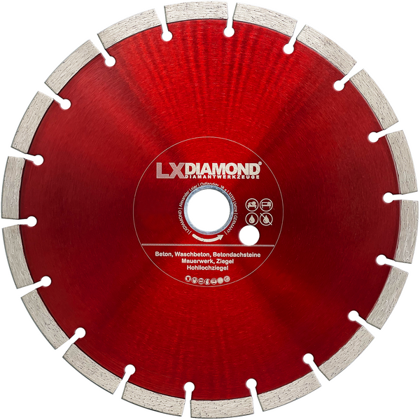 LXDIAMOND Diamant-Trennscheibe 125mm - 250mm - für Schneidetische, Brückensägen, Winkelschleifer, Mauernutfräsen - Diamantscheibe zum Trennen von Stein, Beton, Ziegel, Mauerwerk - Steinscheibe in Profi Qualität