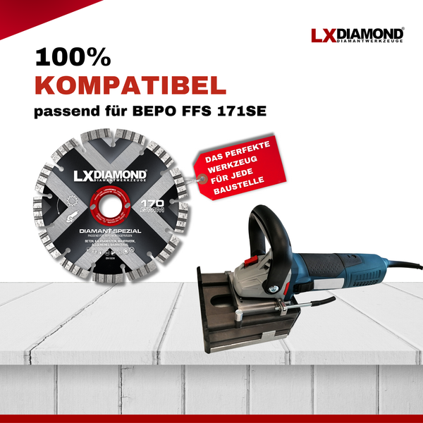 LXDIAMOND Diamant-Trennscheibe 170mm Diamantscheibe passend für Bepo FFS 171SE Fensterfugenschneider Montagefräse Fensterfräse