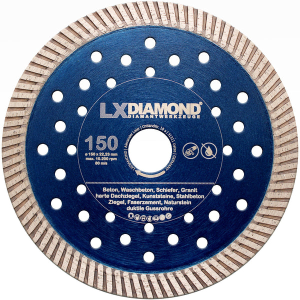 LXDIAMOND 2x Diamant-Trennscheibe Premium 150mm Beton Stein Mauerwerk passend für Diamantfräse Schlitzfräse Mauernutfräse Mauerschlitzfräse Wandfräse