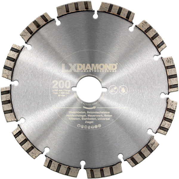 LXDIAMOND Diamant-Trennscheibe 200mm Premium passend für Lamello Tanga DX200 Fensterfräse