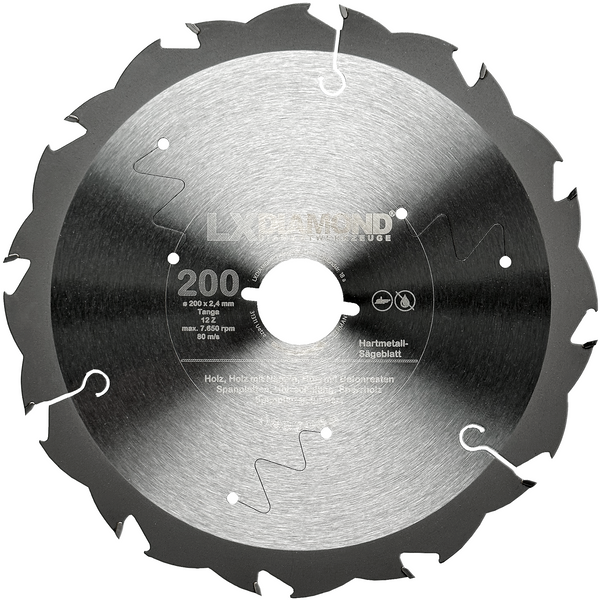 LXDIAMOND Hartmetall-Sägeblatt 200mm für Holz Nagelfest passend für Lamello Tanga DX200 Montagefräse