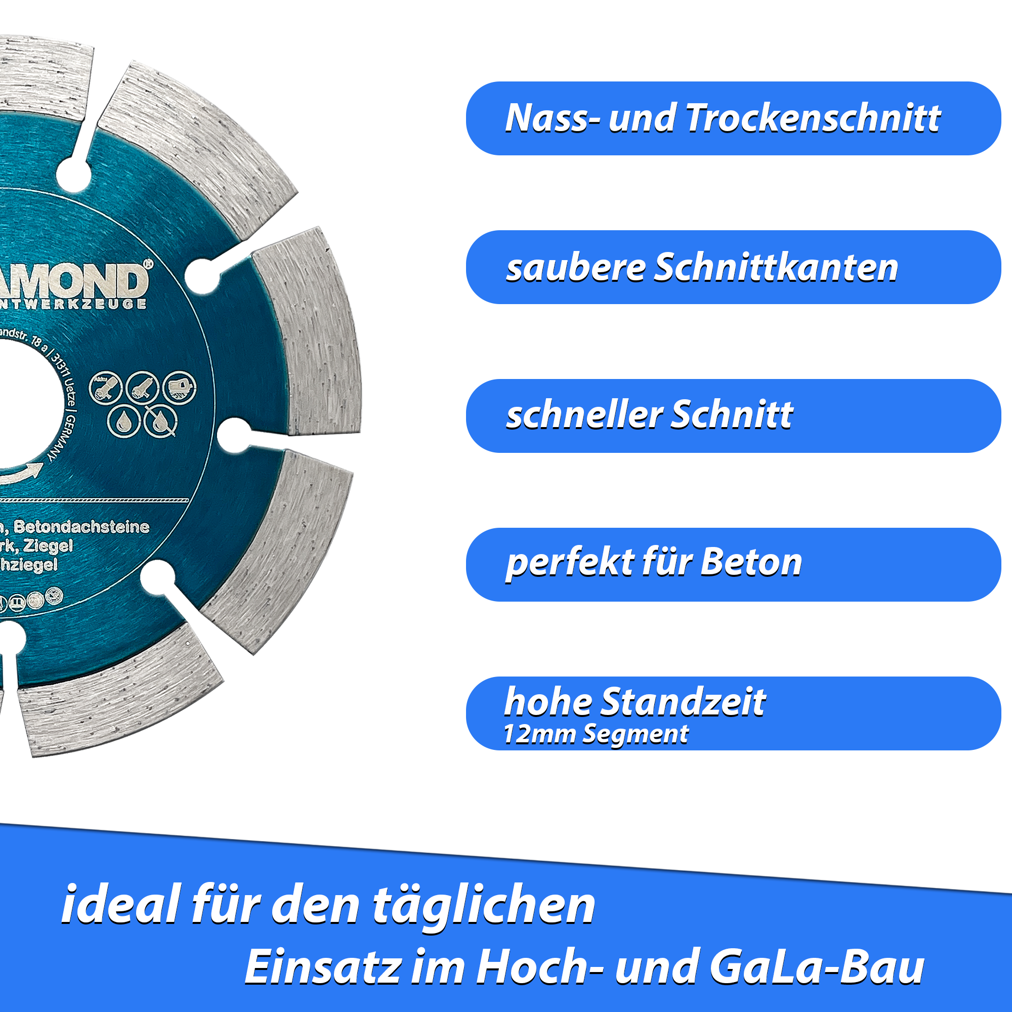 Bosch Trennscheibe PRO Multi Material, 2608615059, 125 X 2mm, Diamanttrennscheibe, Für Beton, Ziegel – Böttcher AG