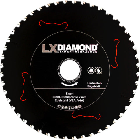 LXDIAMOND Hartmetall Sägeblatt 160-355mm für Eisen Stahl Edelstahl V2A V4A Stahl-Profile passend für Metall Kappsägen Handkreissägen Tischsägen